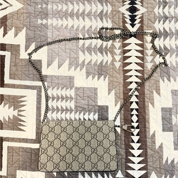 Cream and Black Crossbody Bag with Monogram - Picture 2 of 3